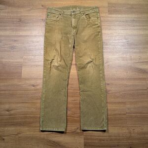 Stio Rivet Cord Corduroy Pants Men's 35R 35x31 Brown Yellow Outdoors Casual